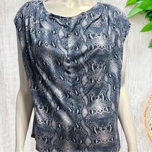 BCBGMaxazria Womens Top Size M‎ Snakeskin Animal Edgy Mob Wife